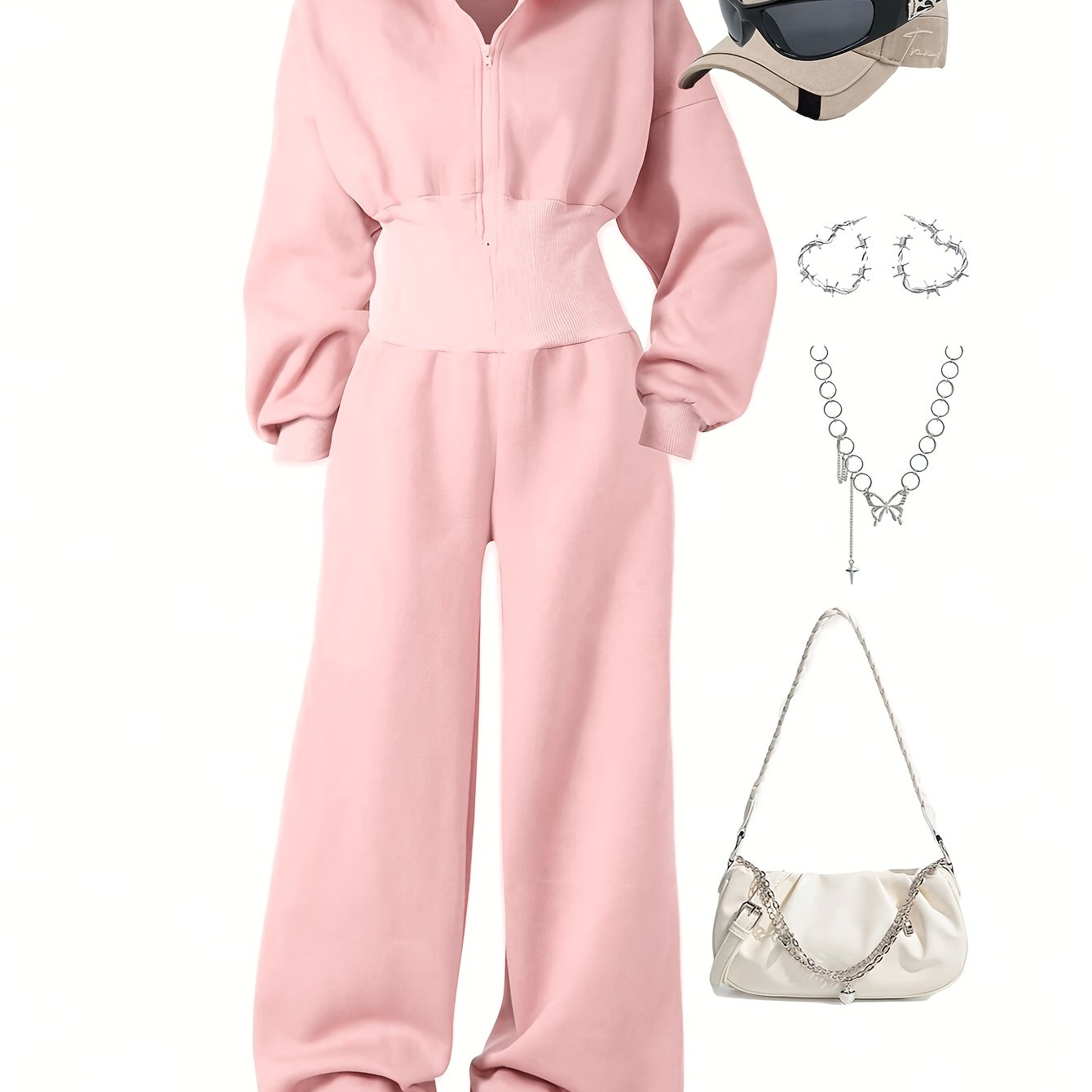 Quivara | Dames jumpsuit met capuchon en hoge taille – Casual, lounge, streetwear outfit