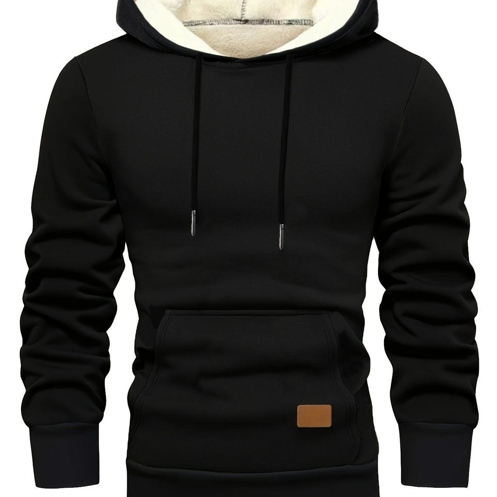 Xystus | Sweat à capuche homme doublé polaire – Pull d'hiver chaud avec capuche et cordon de serrage