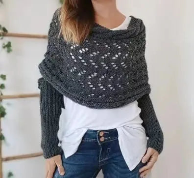 Winifred | Châle tricoté pour femme – Écharpe tricotée oversize confortable pour l'automne et l'hiver