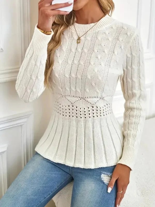 Elanorae | Dames Chunky Gebreide Trui – Comfortabele Pullover met Structuur