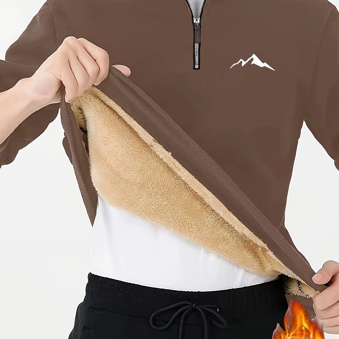 Sigfried | Thermische fleece gevoerde wintertrui voor heren met 1/4 ritssluiting, opstaande kraag
