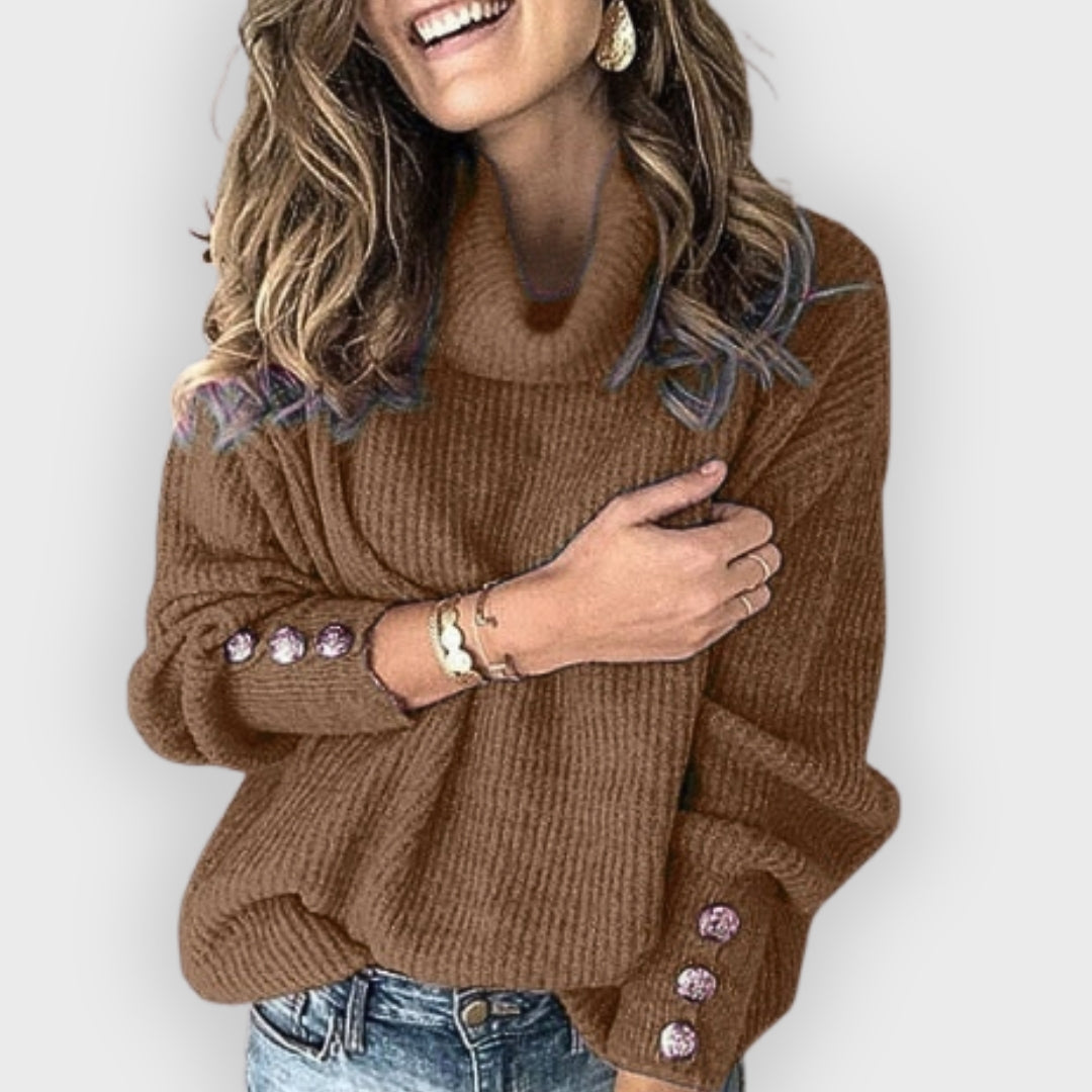 Orelia | Leichter Rollkragenpullover für Damen – Weicher Strickpullover
