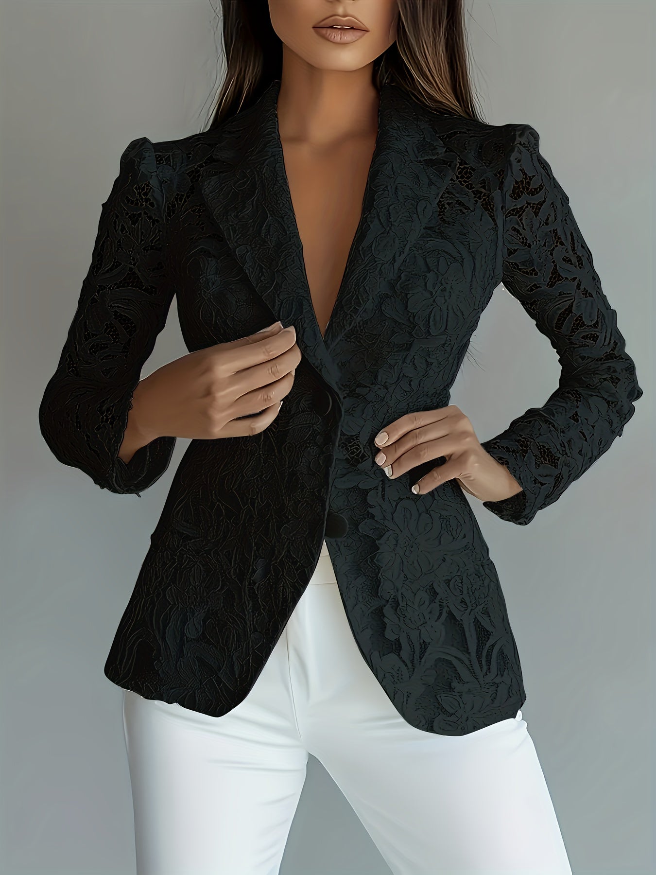 Norielle | Zomerse, doorschijnende damesblazer met voering