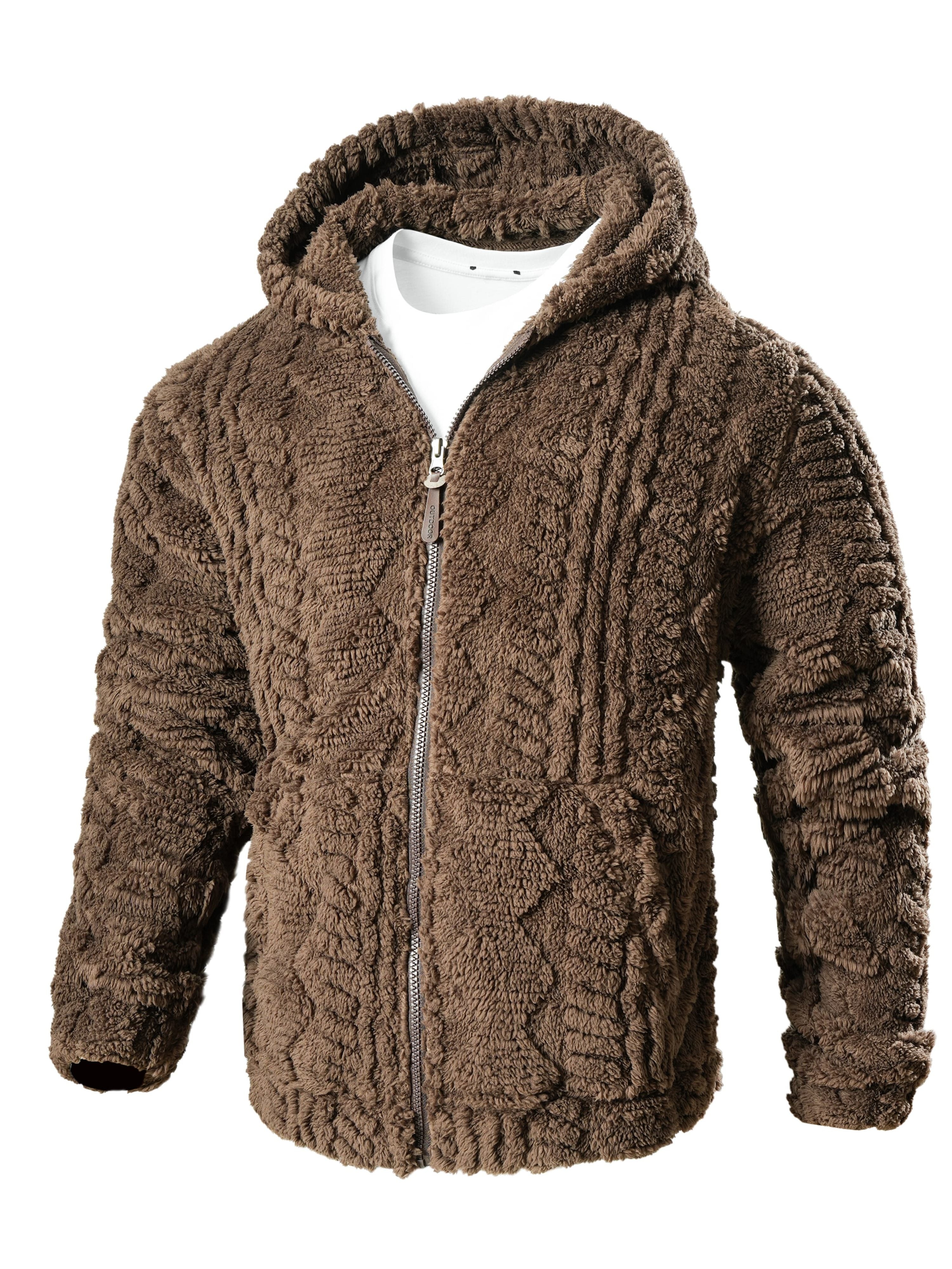 Taven | Lichtgewicht effen hoodiejas voor heren – Warme jas met ritssluiting en lange mouwen