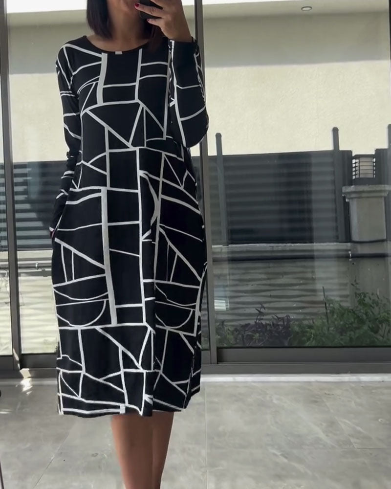 Lyris | Damesjurk met print, lange mouwen, casual comfortabele pasvorm