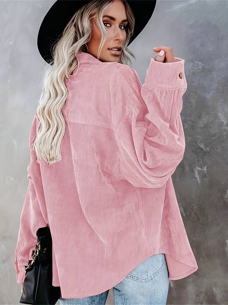 Dorelle | Chemise en velours côtelé pour femme – Manches longues, coupe décontractée, haut casual doux et polyvalent