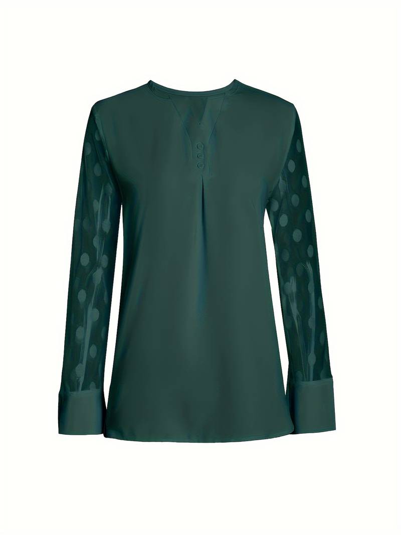 Kariselle | Elegante blouse van mesh met lange mouwen voor dames - Chique & ademende top