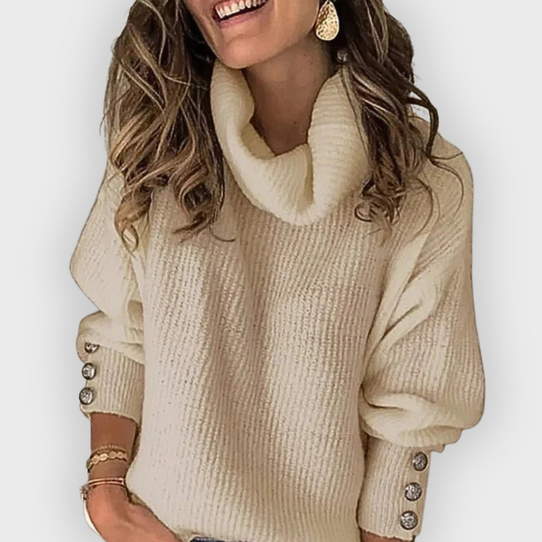 Orelia | Leichter Rollkragenpullover für Damen – Weicher Strickpullover