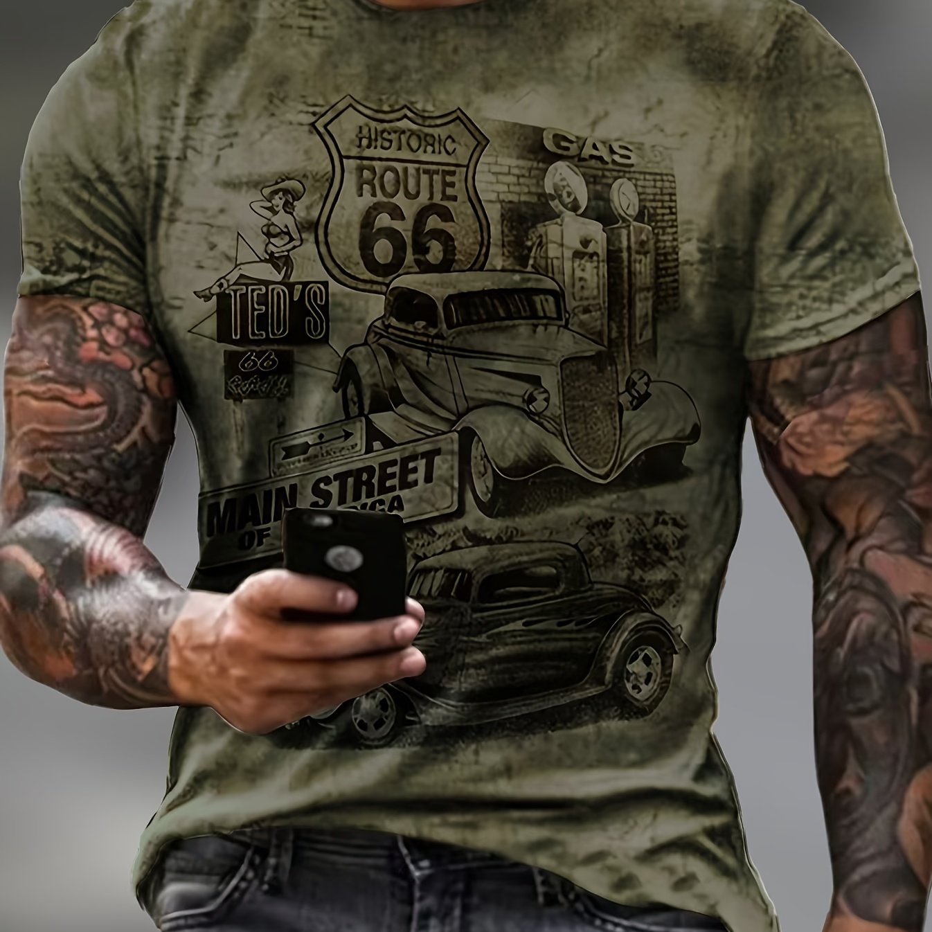 Galvian | Heren Grafisch Zomer T-shirt – Lichtgewicht Bedrukt Shirt met Korte Mouwen