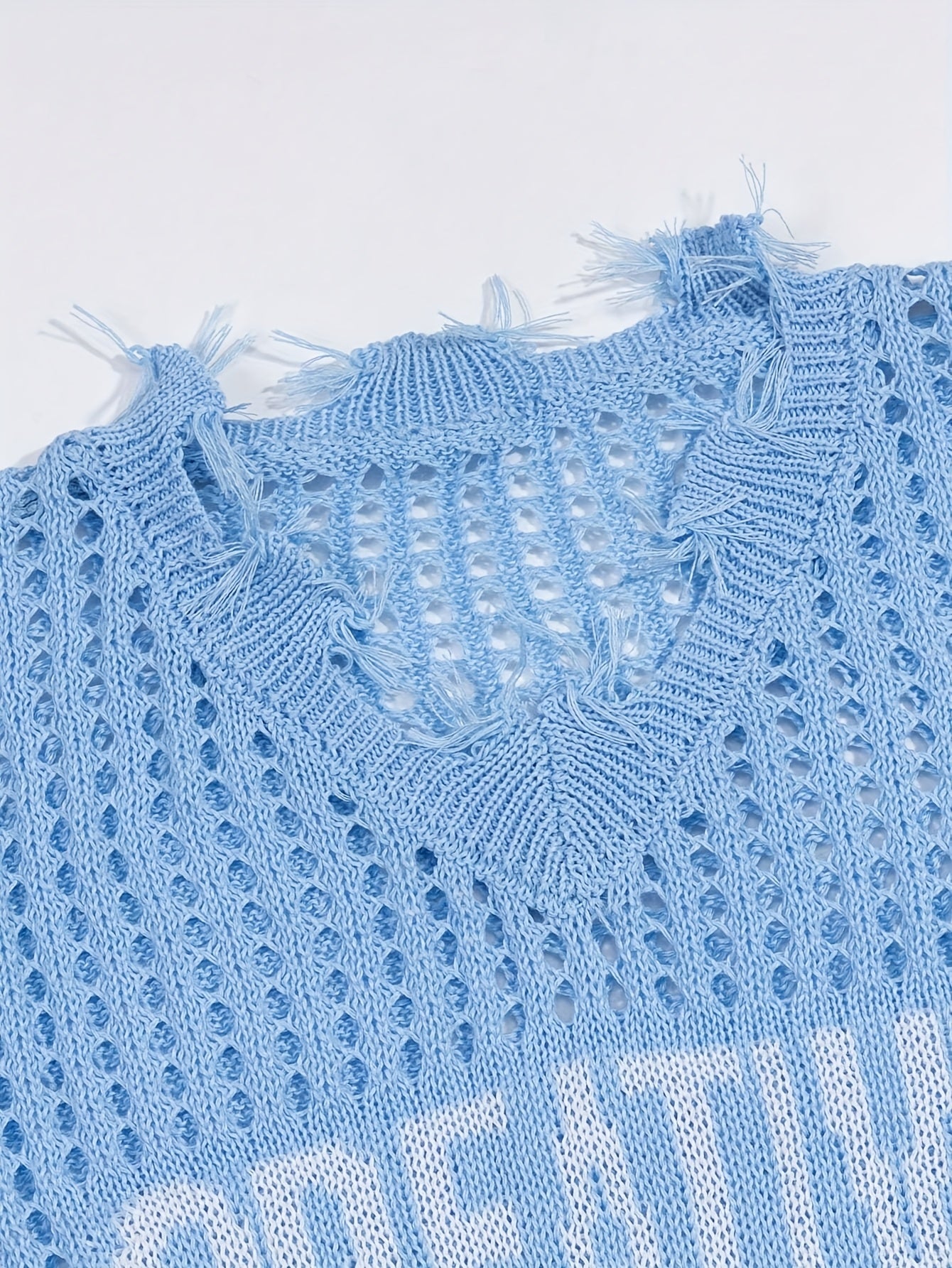 Kylira | Streetwear mouwloze pullover met V-hals en letterprint – casual, losse pasvorm