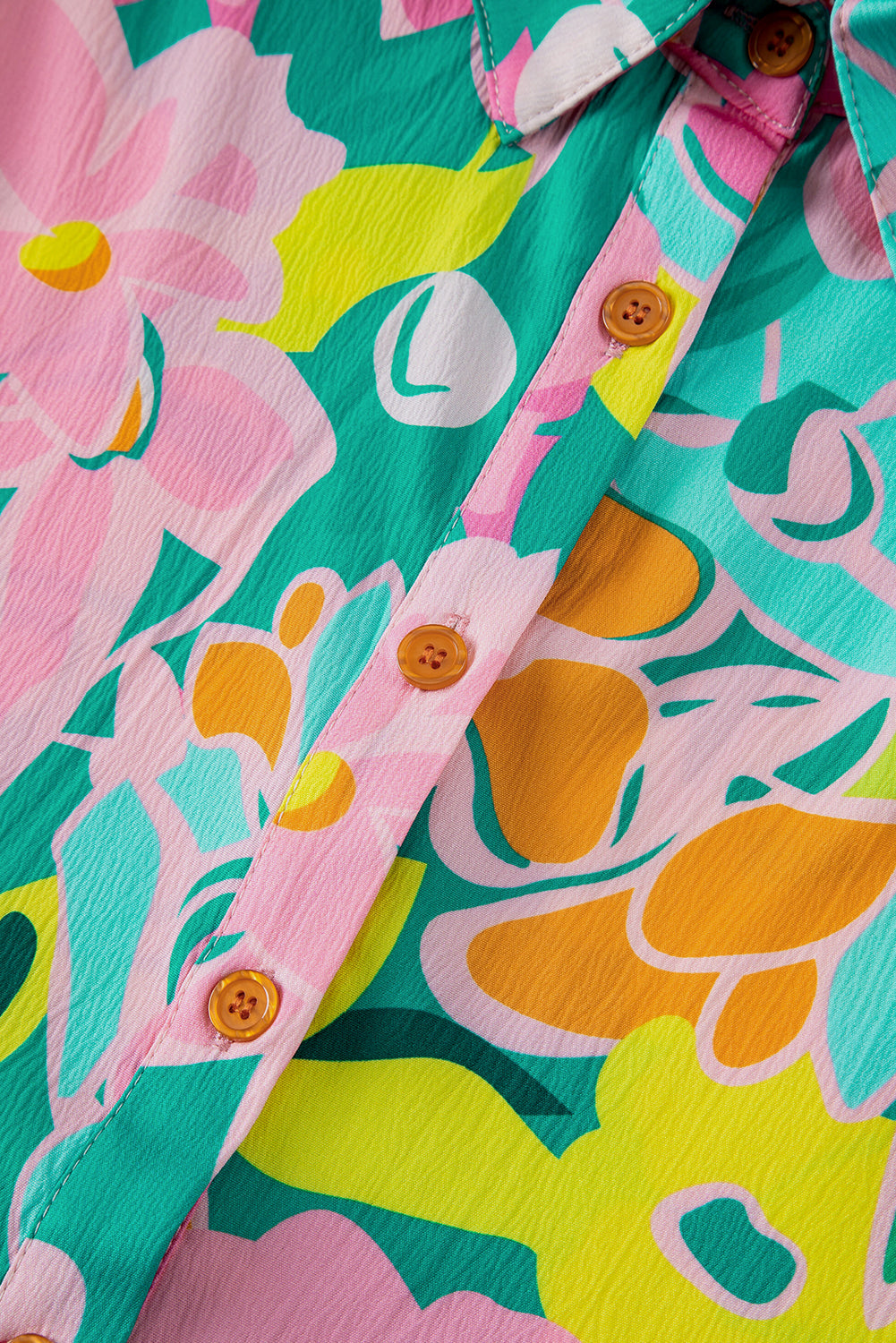 Melantha | Groene bloemenprint babydoll jurk met pofmouwen en kraag – Lichtgewicht zomerjurk