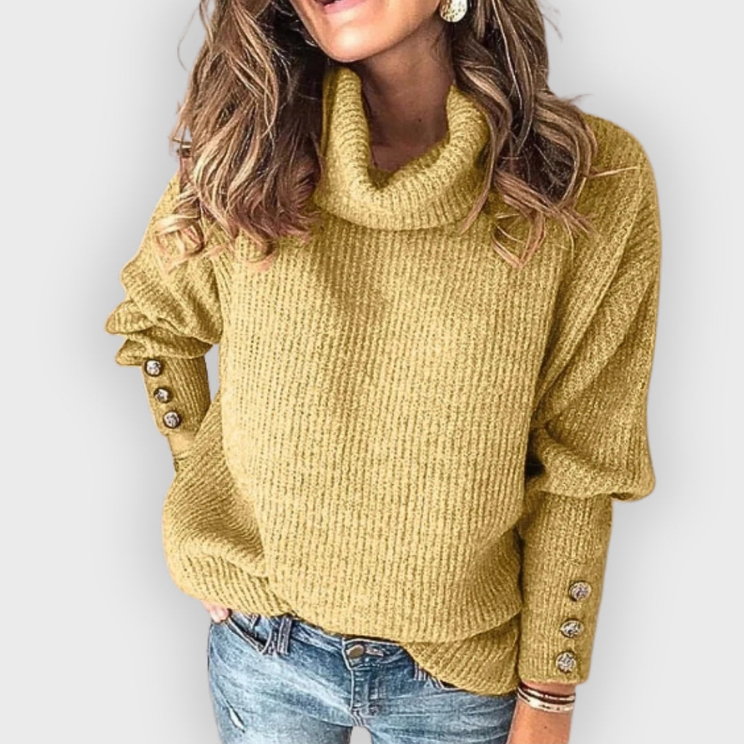 Orelia | Leichter Rollkragenpullover für Damen – Weicher Strickpullover