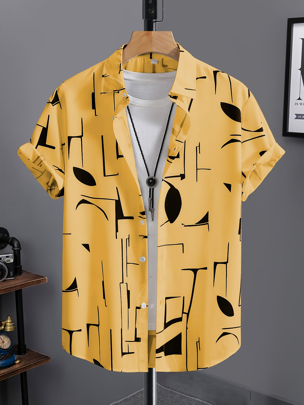 Tiber | Heren zomer verkoelend strandshirt – Losvallend retro overhemd met reverskraag