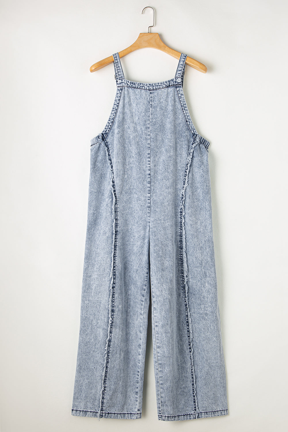 Tovah | Lichtgewassen denim jumpsuit met wijde pijpen voor dames – mouwloos, casual overall