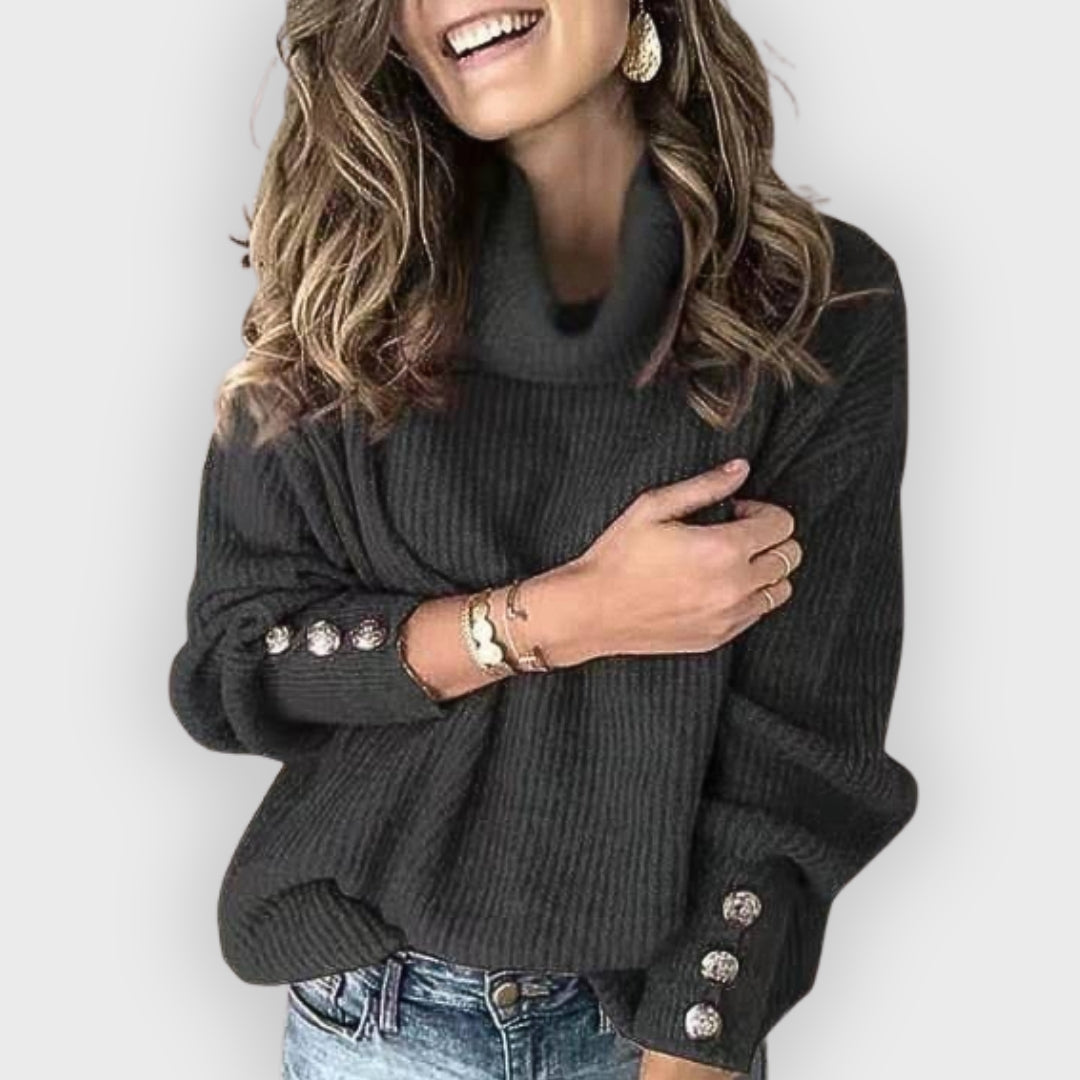 Orelia | Leichter Rollkragenpullover für Damen – Weicher Strickpullover