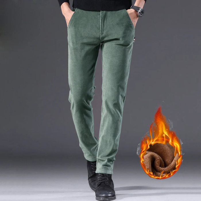 Cirel | Pantalon homme en velours côtelé chaud avec doublure polaire - Pantalon d'hiver décontracté, doux et confortable