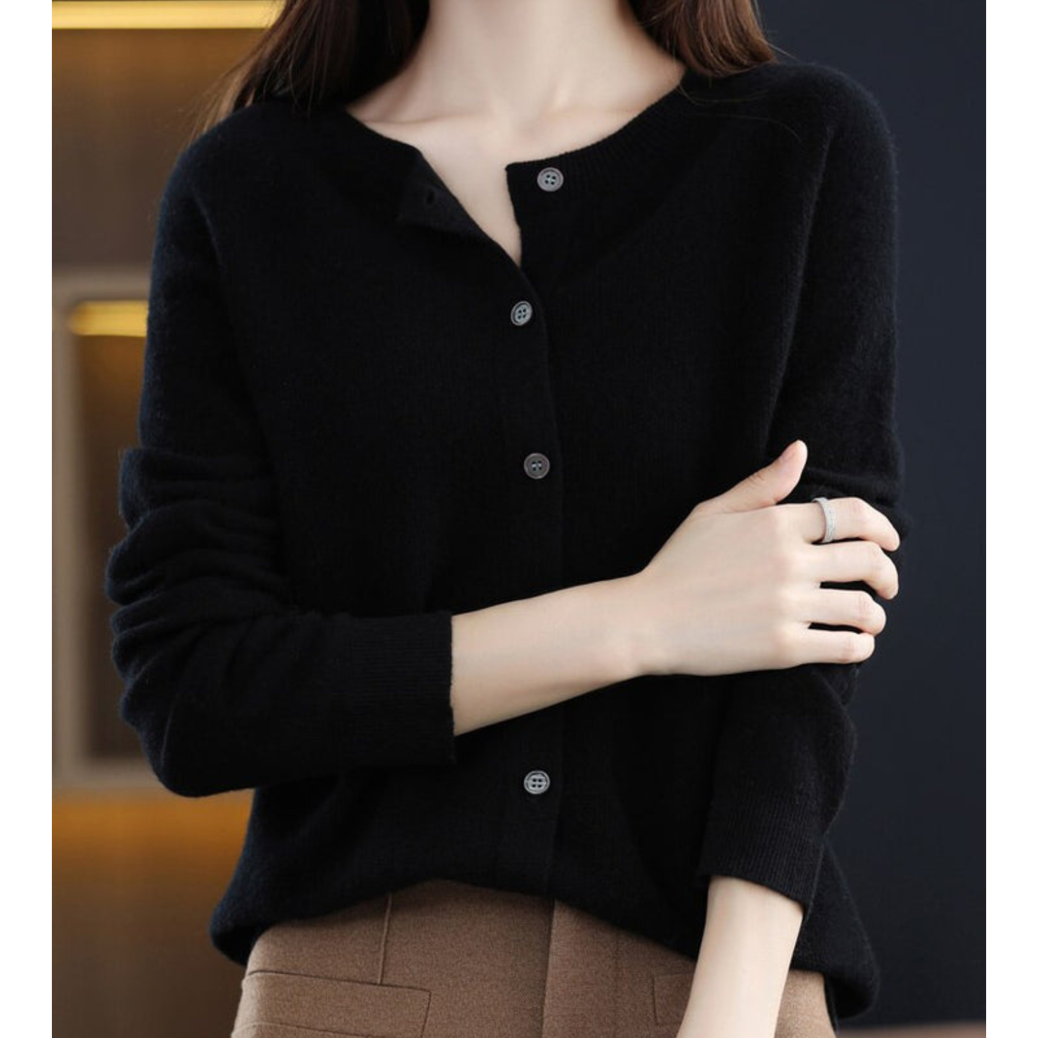 Marenne | Damen-Cardigan aus Kaschmir und Merinowolle, weicher Strickpullover, leichte Schicht