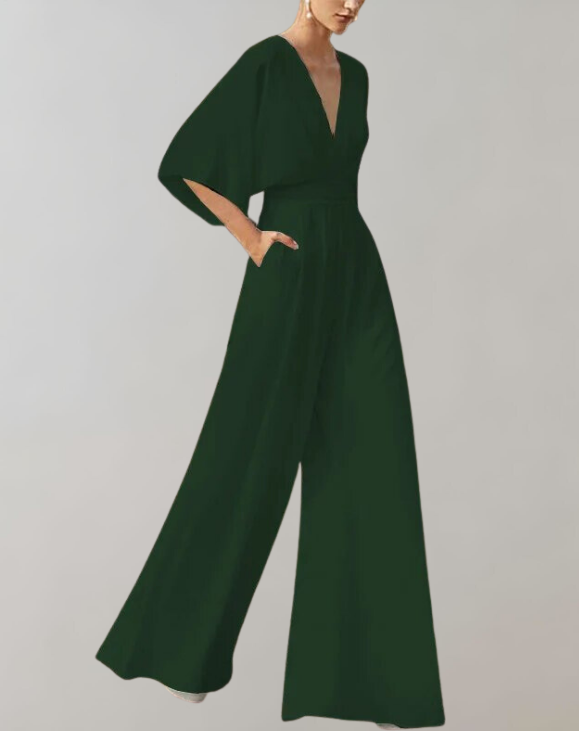 Freyja | Jumpsuit met wijde pijpen voor dames - Losse halve mouwen, elegant en vloeiend eendelig