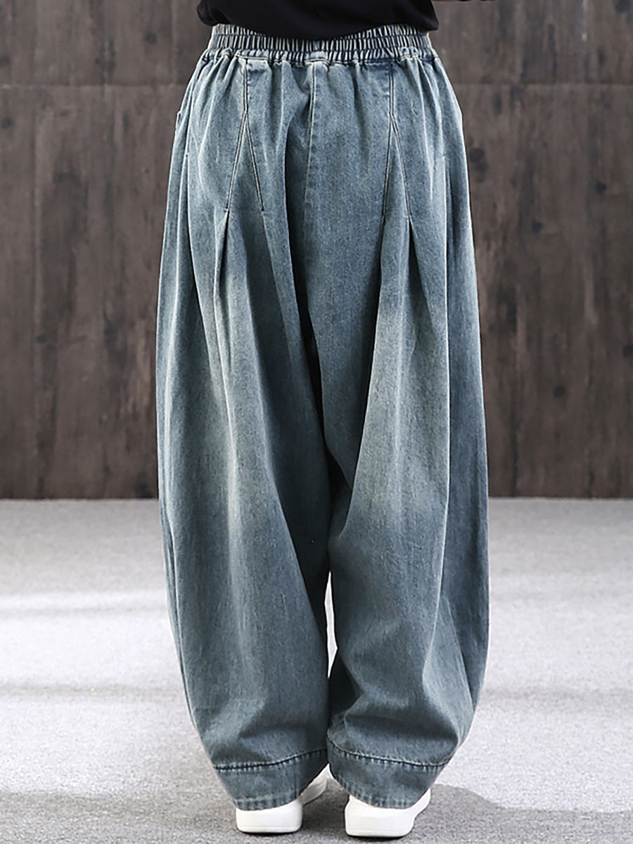 Sylirae | Damesjeans met losse pasvorm in effen kleur – Casual baggy jeans met gewassen look