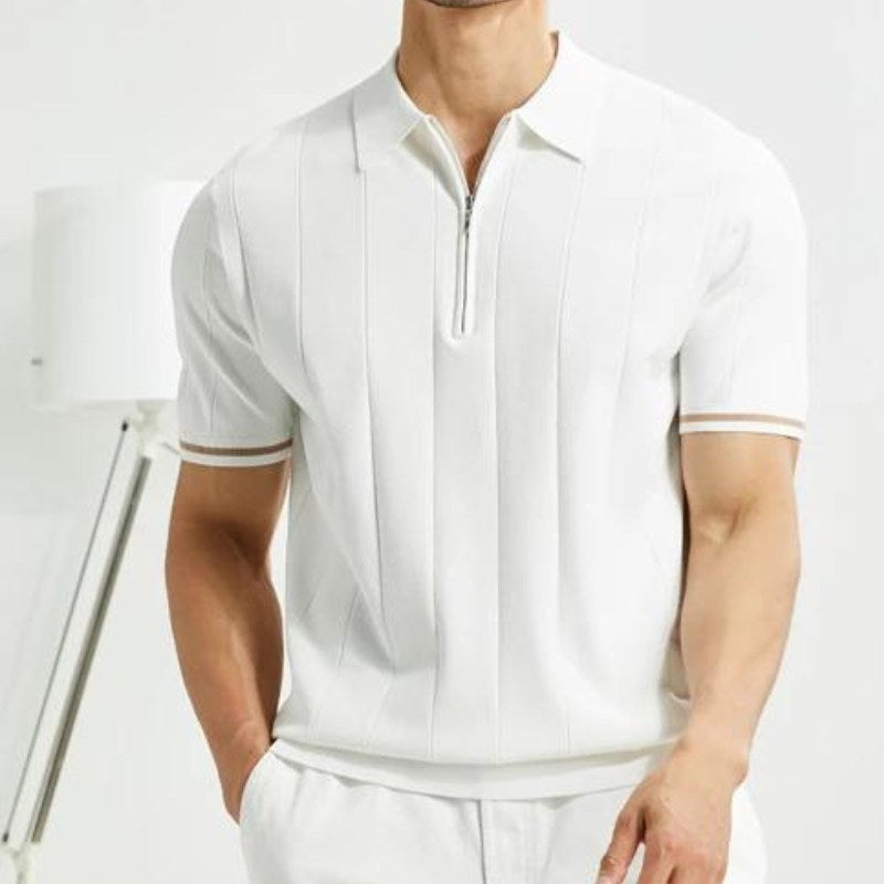 Hjalmar | Polo homme à demi-zip en maille – Coton doux, respirant et décontracté