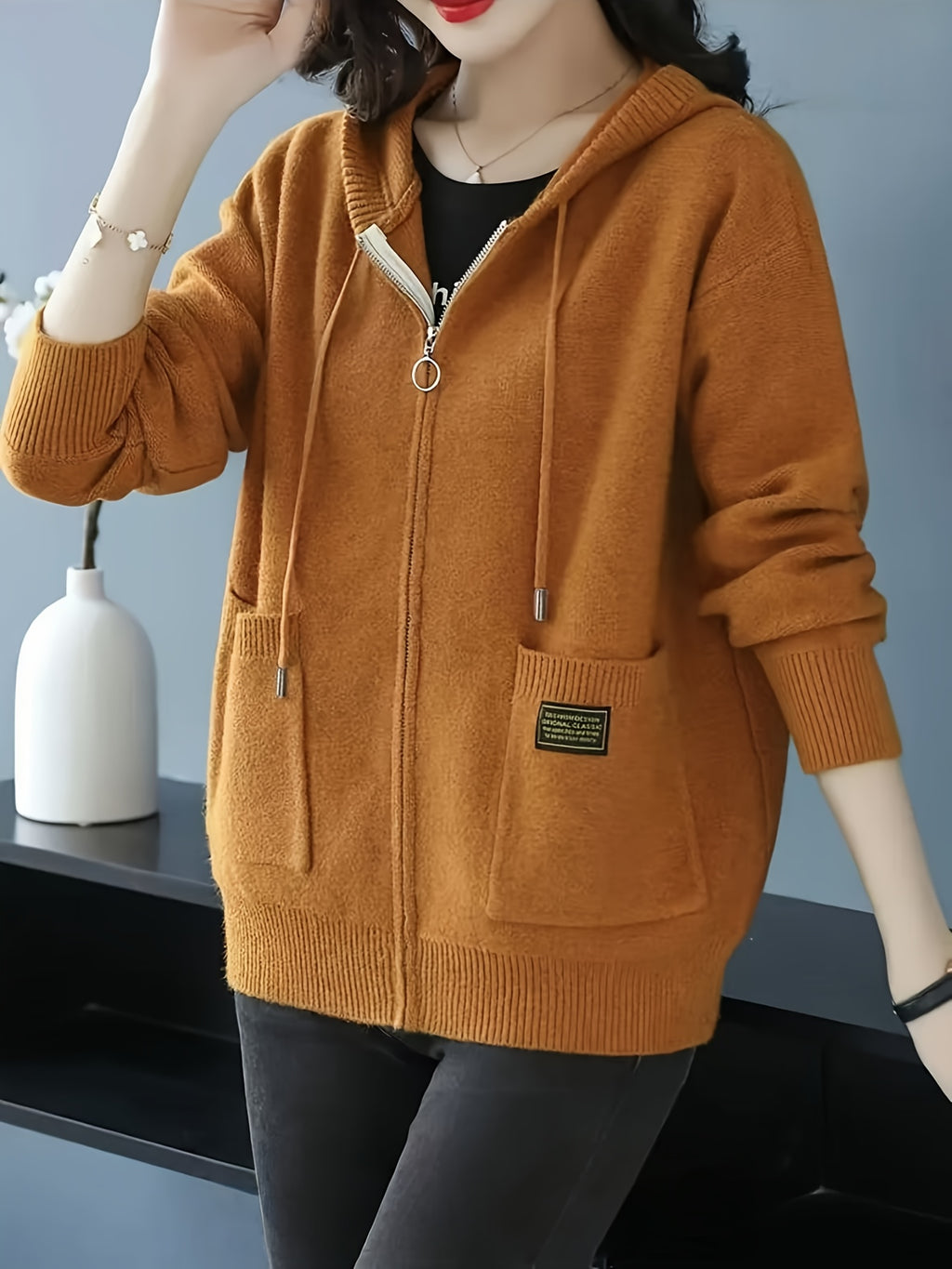 Adalira | Elegante damescardigan met capuchon – Lichtgewicht gebreid kledingstuk