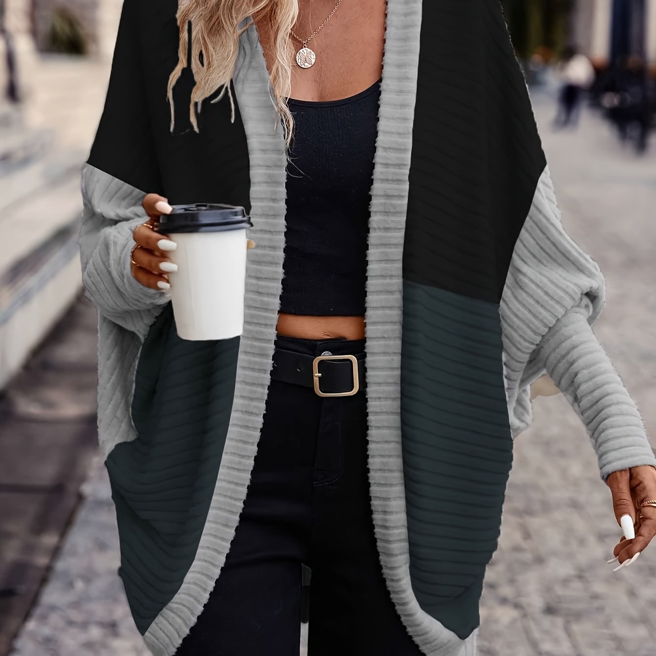 Valyra | Oversized gebreid vest met kleurblokken voor dames – Casual losse lentetop