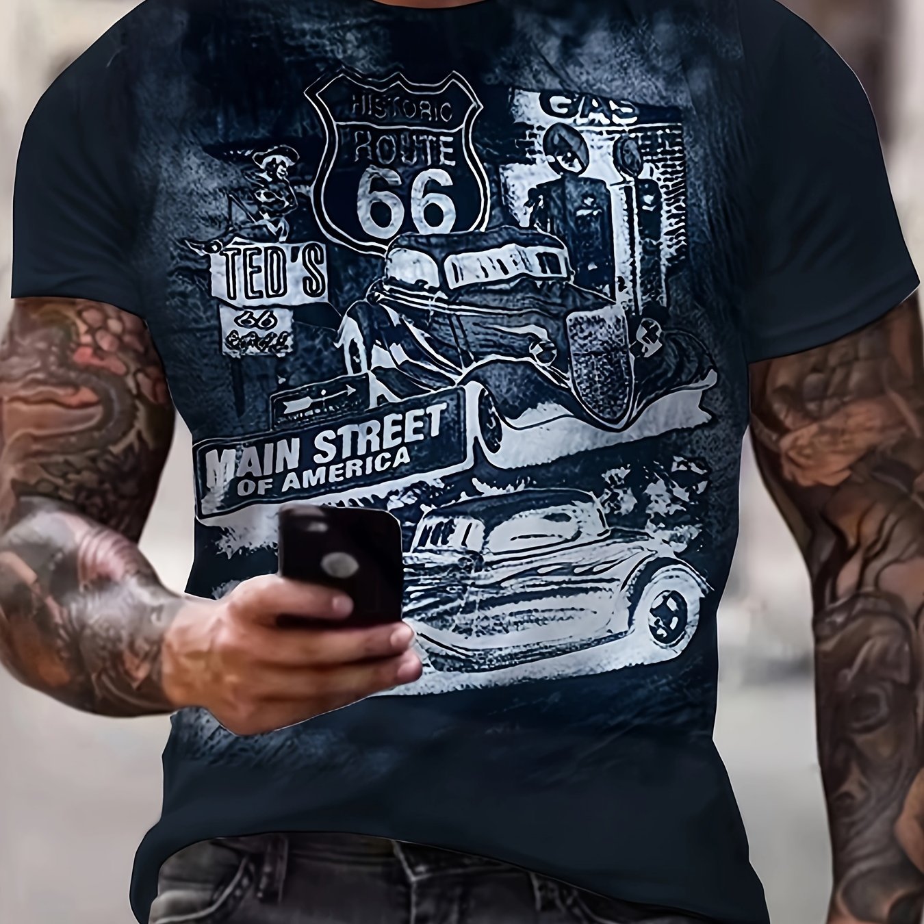 Galvian | Heren Grafisch Zomer T-shirt – Lichtgewicht Bedrukt Shirt met Korte Mouwen