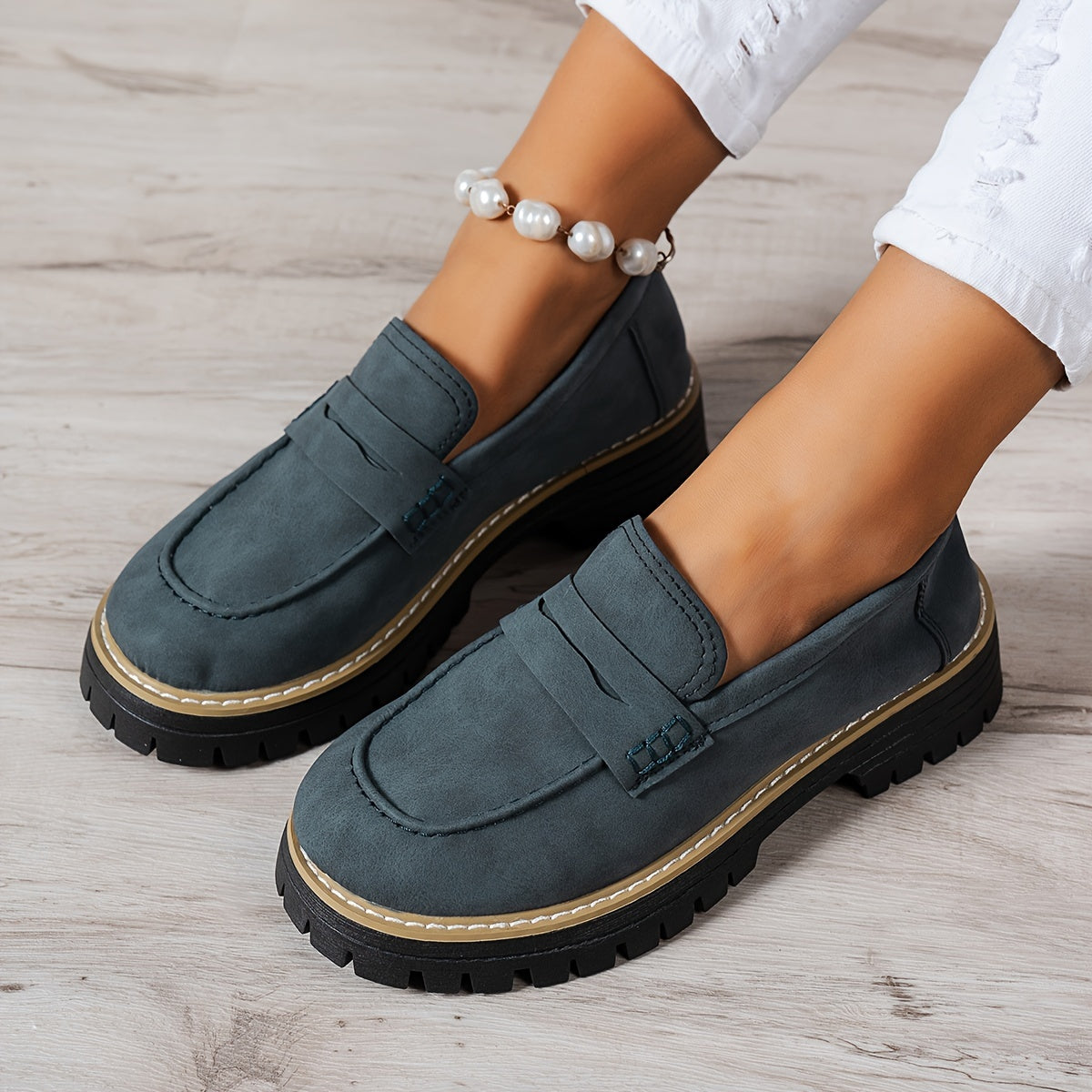 LoaferMax | Retro-Slipper für Damen – Penny-Loafer aus Kunstleder