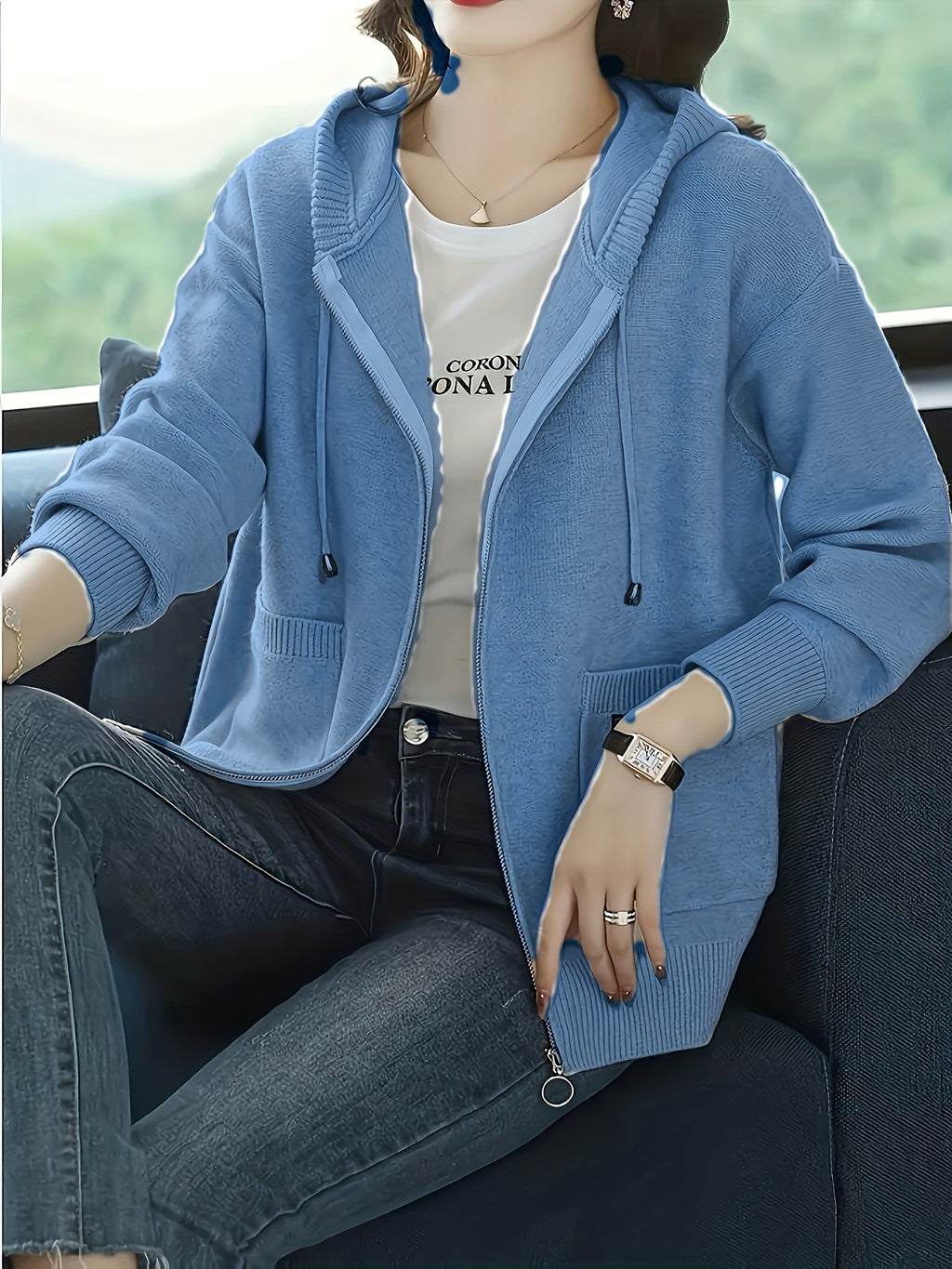 Adalira | Elegante damescardigan met capuchon – Lichtgewicht gebreid kledingstuk