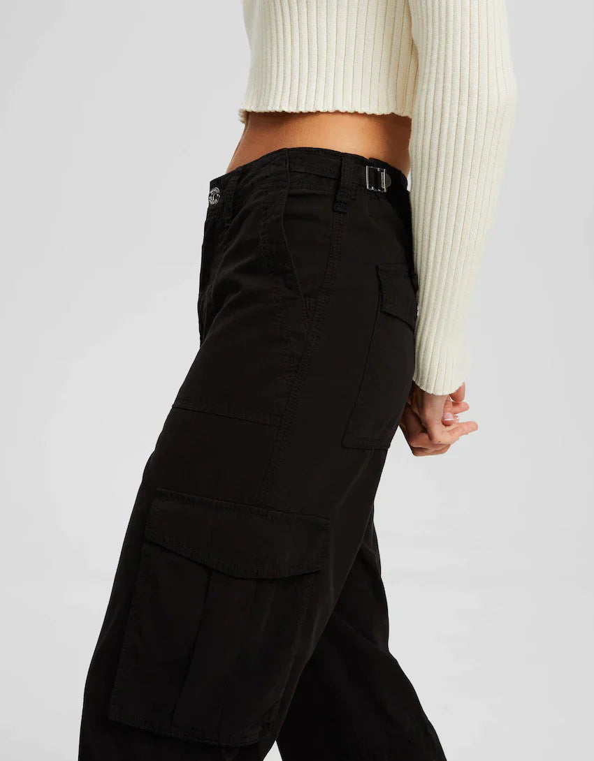 Clarion | Damen-Hose mit weitem Bein und verstellbarem Bund – Utility-Hose mit vielen Taschen