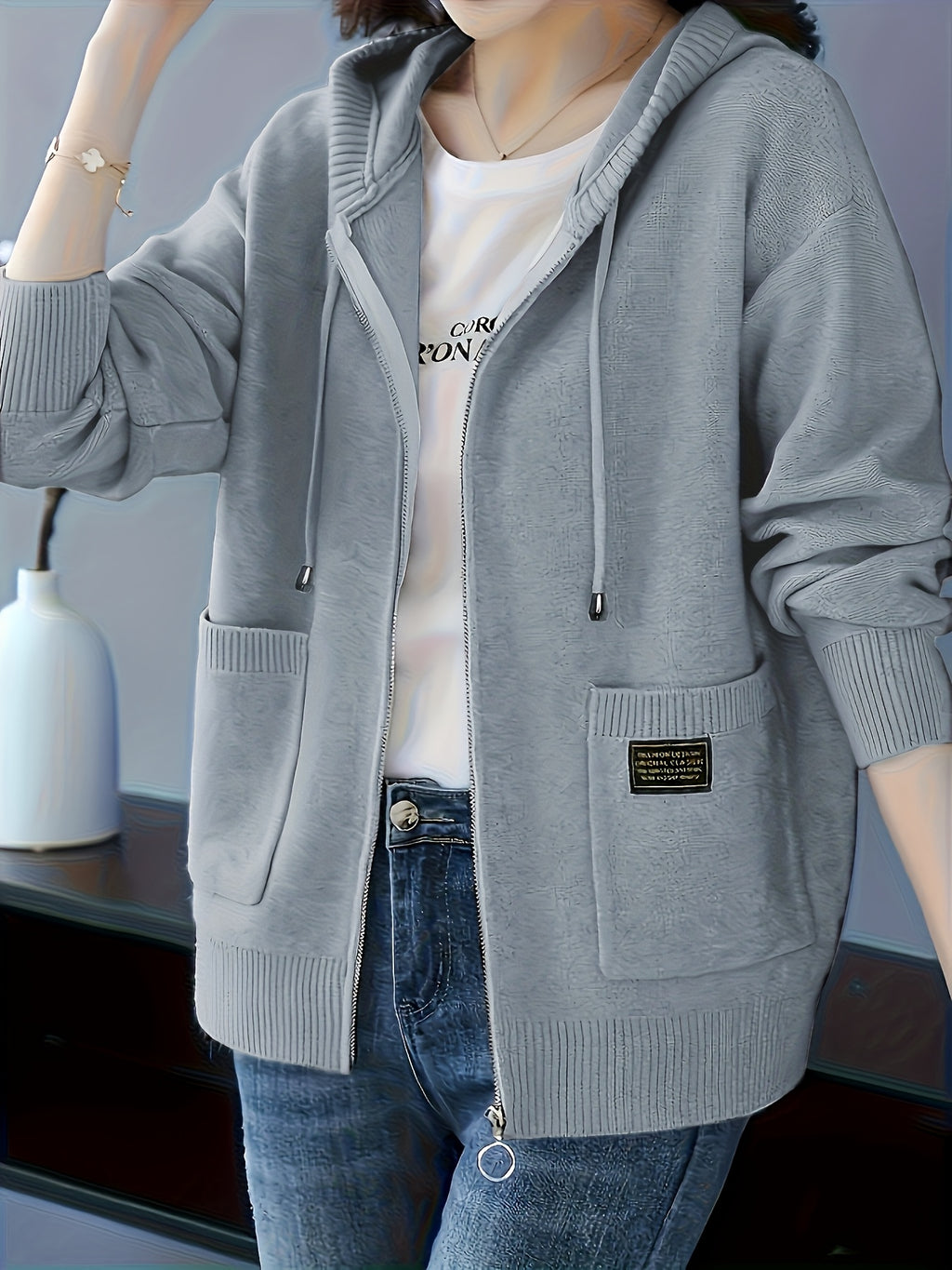 Adalira | Elegante damescardigan met capuchon – Lichtgewicht gebreid kledingstuk