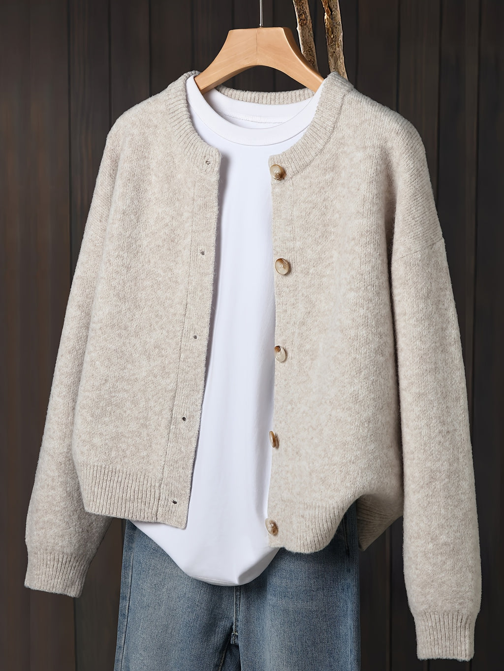 Myrrhith | Cardigan classique pour femme – Pull doux à manches longues et fermeture boutonnée, idéal pour l'automne/hiver