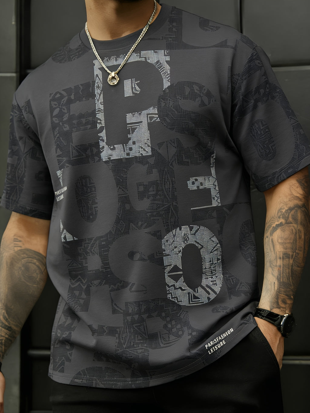 Benu | Heren zomers graphic T-shirt – losvallend T-shirt met ronde hals en korte mouwen