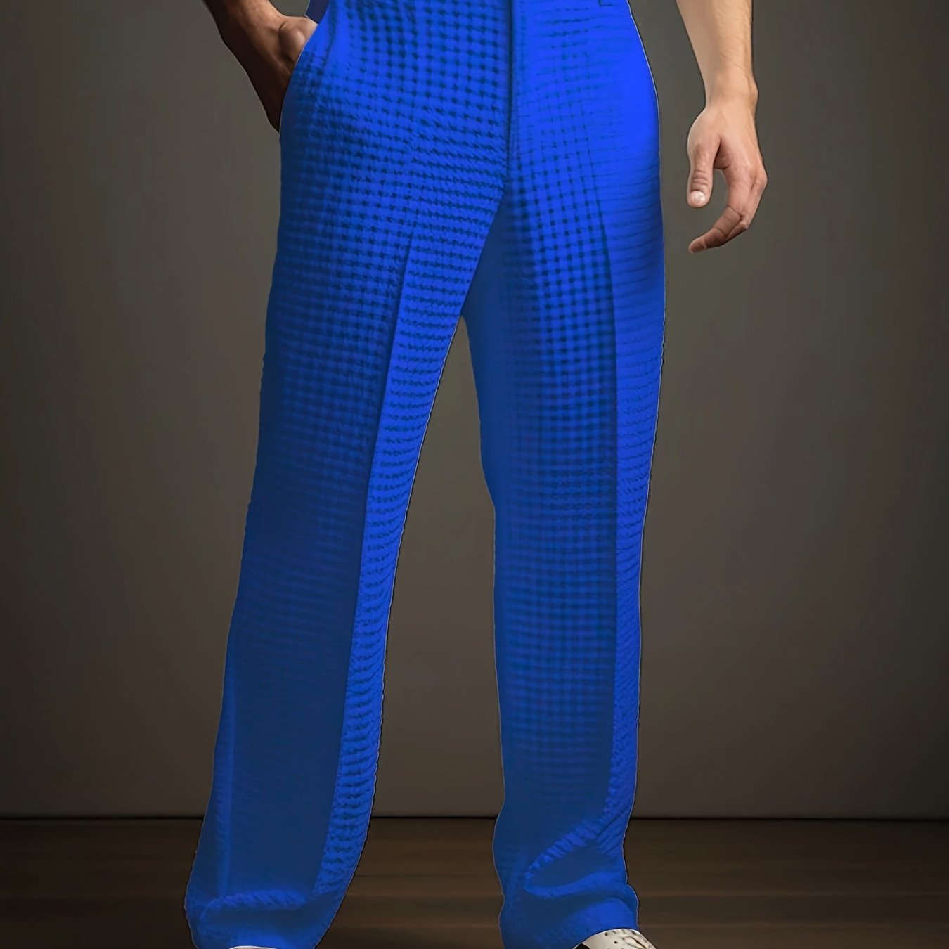 Archer | Rechte casual broek voor heren – zakelijke chino met wafelstructuur, slim fit kantoorbroek