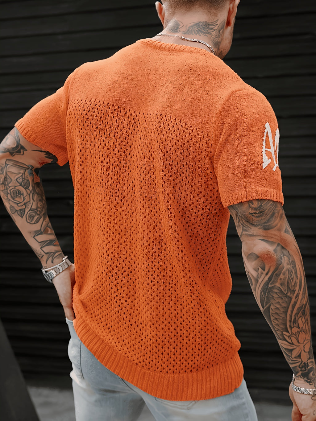 Zalen | Gebreid herenoverhemd – Minimalistisch casual overhemd met ronde hals