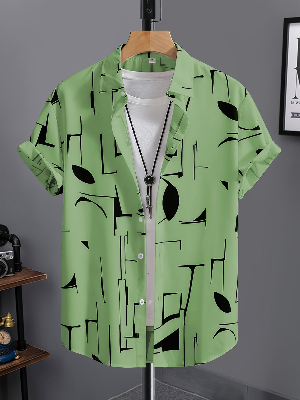 Tiber | Heren zomer verkoelend strandshirt – Losvallend retro overhemd met reverskraag