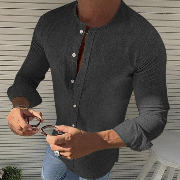 Krix | Heren katoenen shirt voor dagelijks gebruik – stijlvol slim fit overhemd met lange mouwen