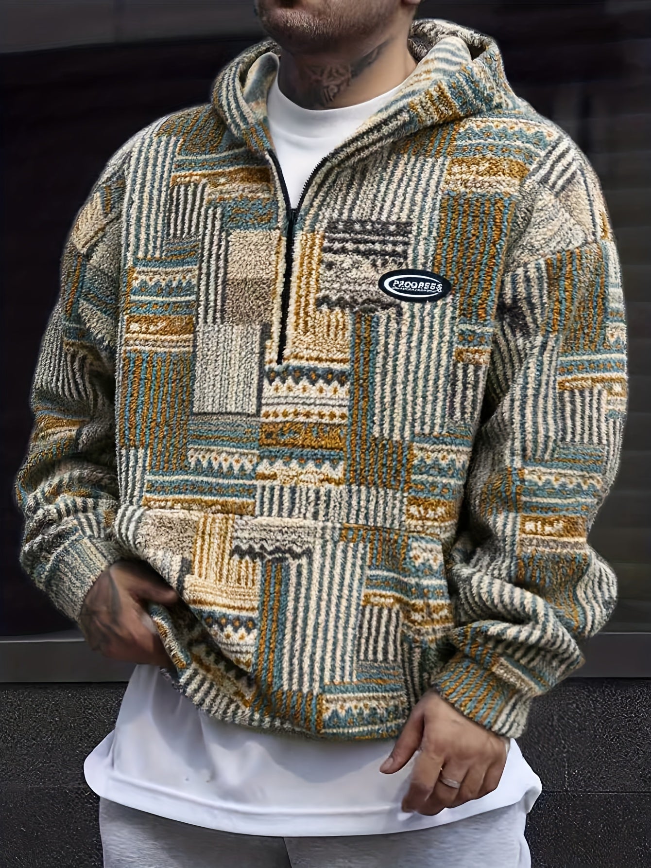 Heryn | Trendy herensweatshirt met capuchon, ritssluiting en grote zakken