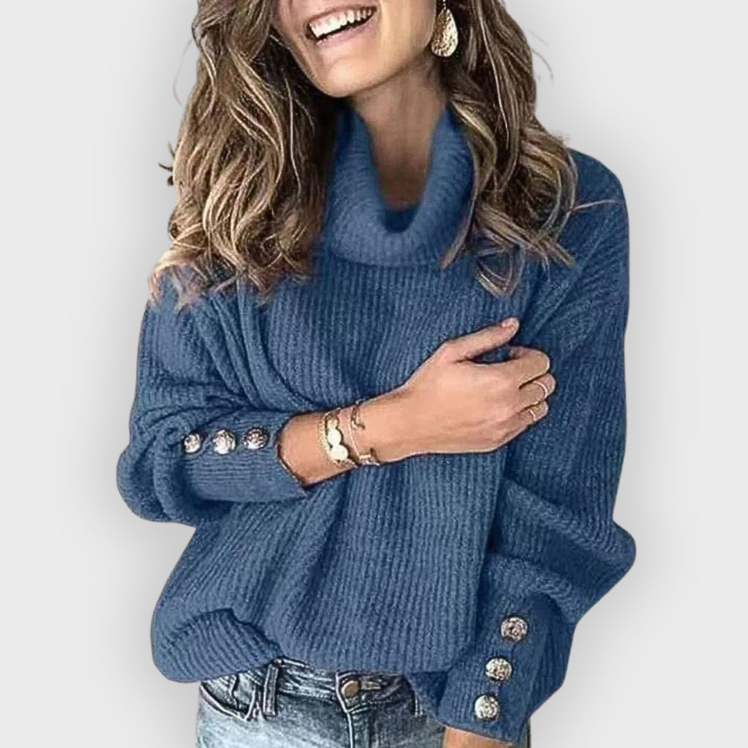 Orelia | Leichter Rollkragenpullover für Damen – Weicher Strickpullover