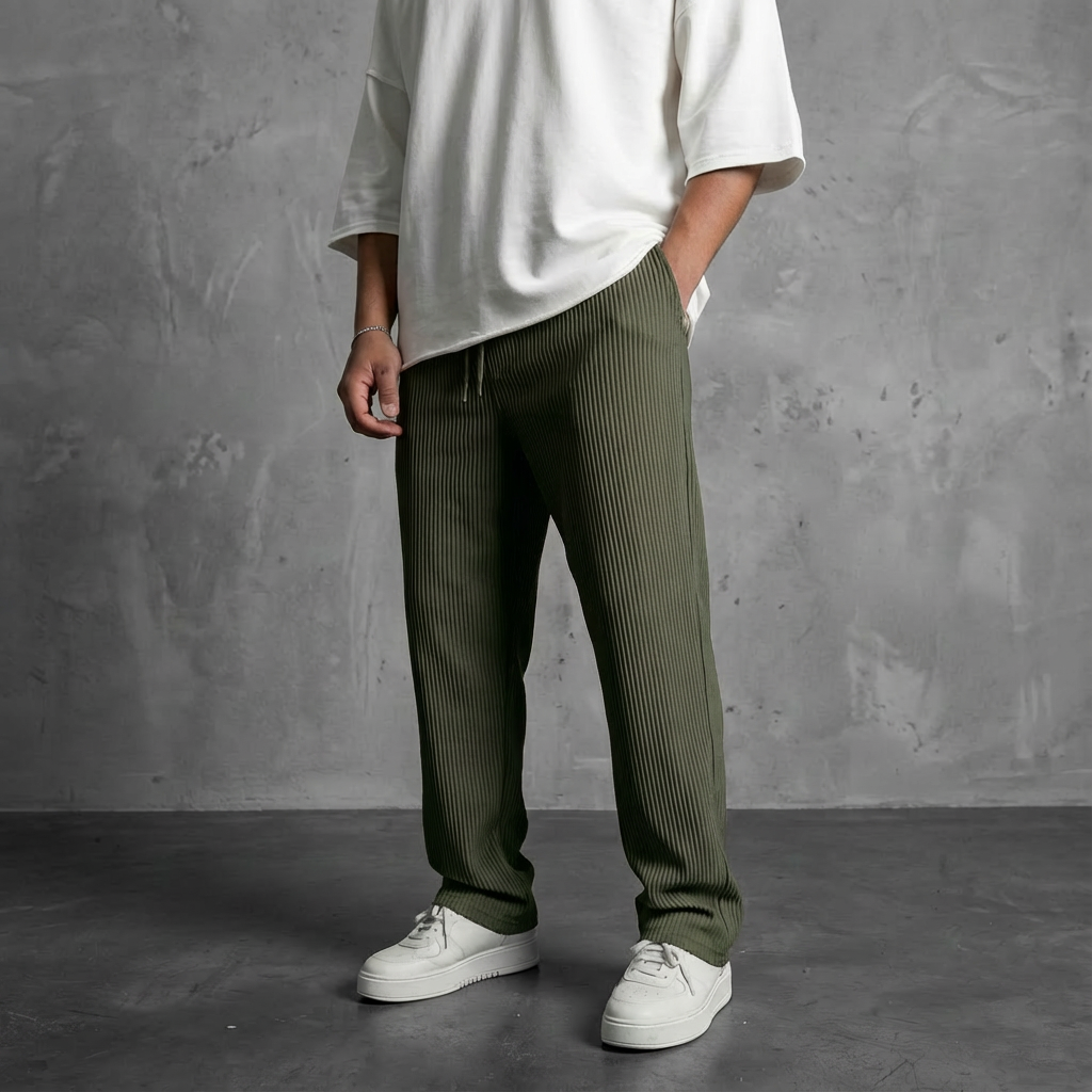 Uthman | Casual corduroy broek voor heren – Loszittende broek, relaxte casual streetwear