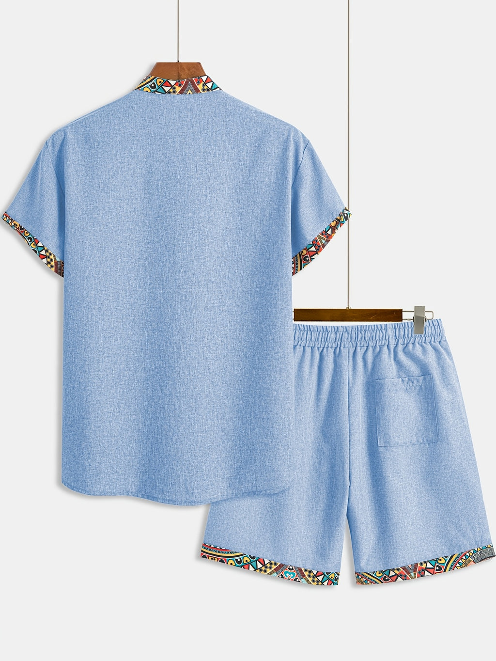 Daryx | Heren zomerset uit twee delen – shirt en short met etnische print en zakken
