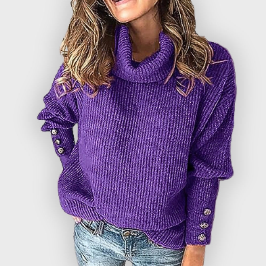 Orelia | Leichter Rollkragenpullover für Damen – Weicher Strickpullover