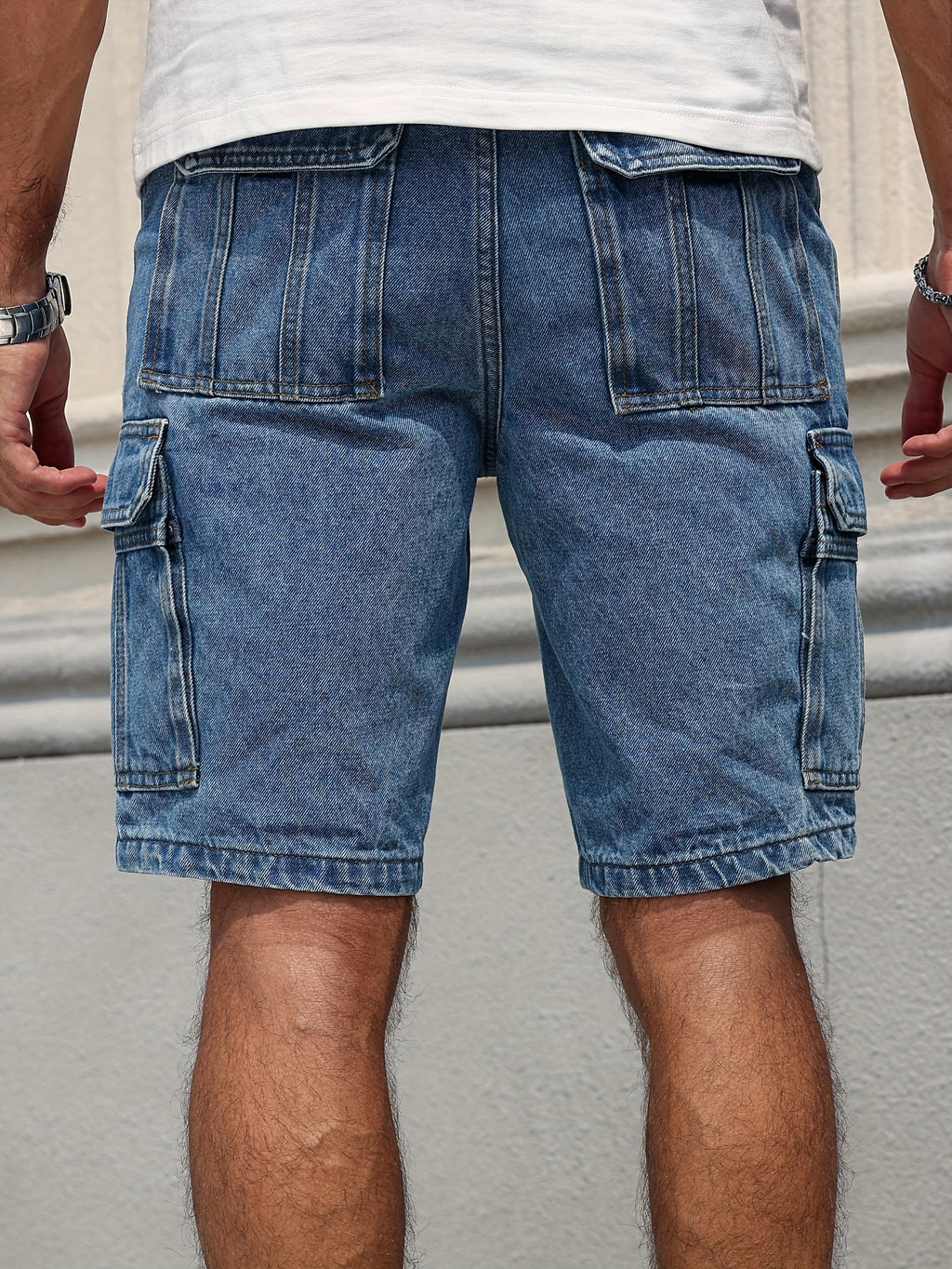 Pyrion | Klassieke Blauwe Denim Shorts – Lichtgewicht Casual Zomerse Knie‑Lange Shorts