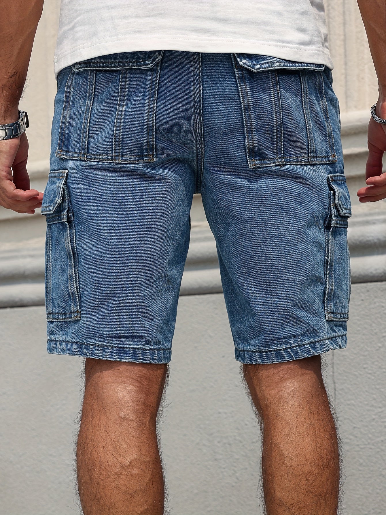 Pyrion | Klassieke Blauwe Denim Shorts – Lichtgewicht Casual Zomerse Knie‑Lange Shorts