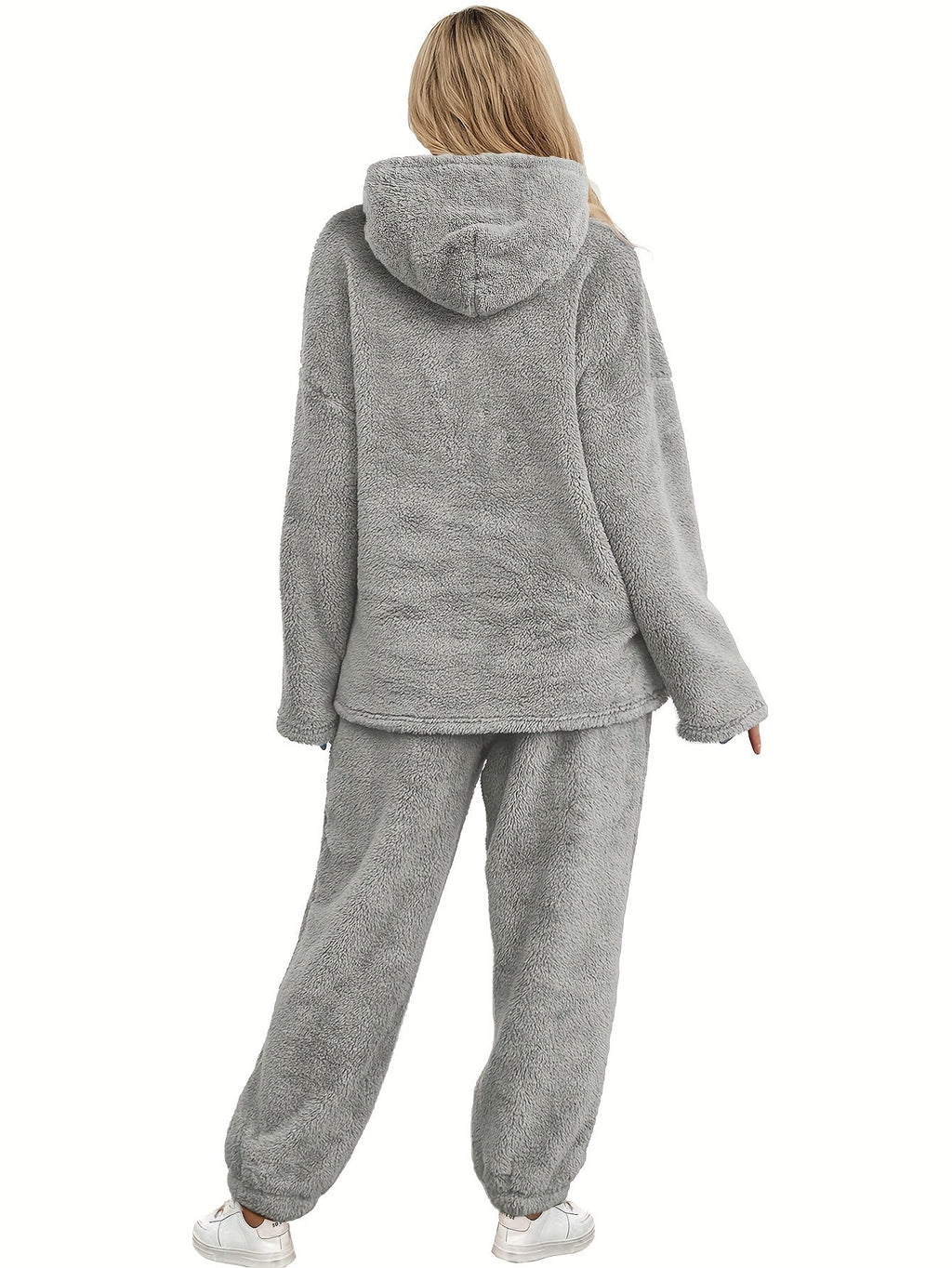 Drielle | Koraal Fleece Loungewear Set - Knusse Hoodie + Broek Warme Slaapkleding voor Herfst & Winter