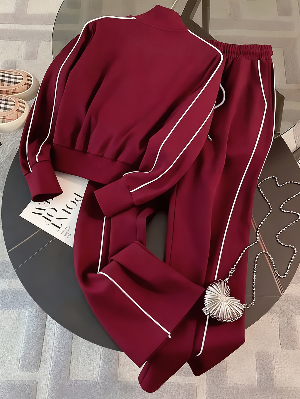 Marielis | Casual tweedelige sportkleding voor dames – Sweatshirt met ritssluiting en joggingbroek