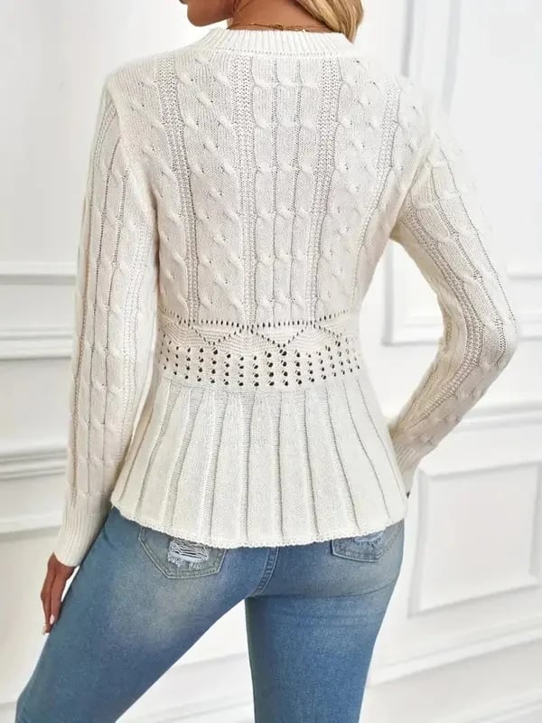 Elanorae | Dames Chunky Gebreide Trui – Comfortabele Pullover met Structuur