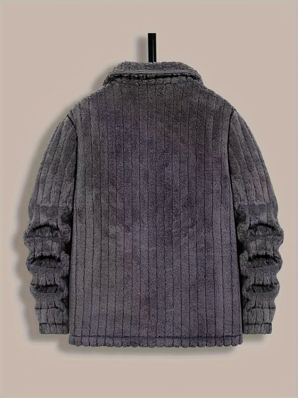 Bryler | Winterjas – Pluche fleecejas met luxe kraag, enkele knoopsluiting, zachte grijze casual bovenkleding