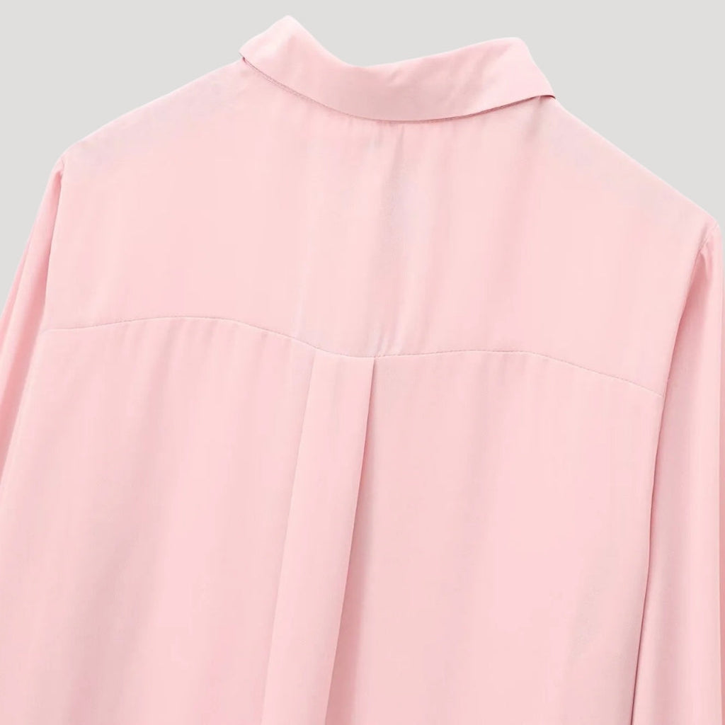 Ylena | Damesblouse met stippen en strik – Chiffon blouse met lange mouwen, elegante kantoor top