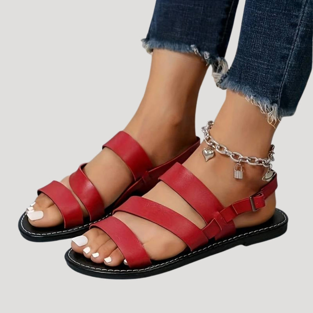 VivaStride | Dames Sandalen van Vegan Leer – Comfortabele Slip-On voor Zomer, Strand & Casual